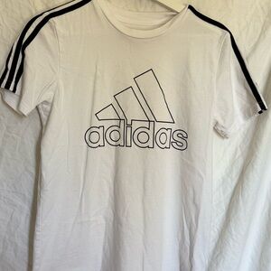 Adidas White Tee with Black Logo